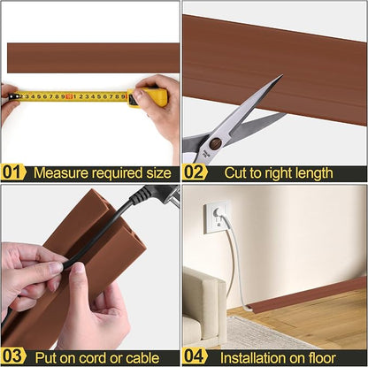 MYFAMIREA 10FT Floor Cord Cover Heavy Duty Cable Cover Protector 3 Channels - Image 5