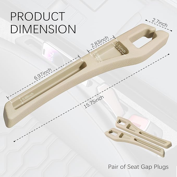 2PCS Car Seat Gap Filler Organizer, 2 in 1 Car Gap Filler - Image 2