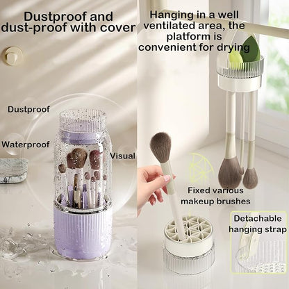360 Rotating Makeup Brush Holder Organizer, Makeup Brush Holder - Image 4