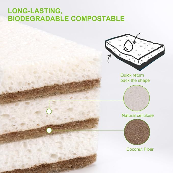 Natural Dish Sponges 16 Pack - Image 4