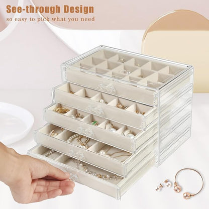 GUOER 5 Drawers Clear Jewelry Box - Image 4