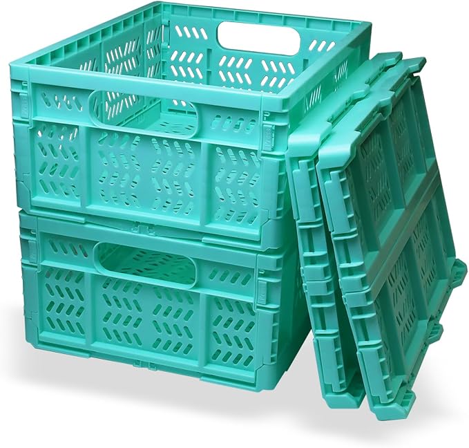 20L Folding Crates, Plastic Folding baskets, Collapsible Crates by HomeandOfficeStorage
