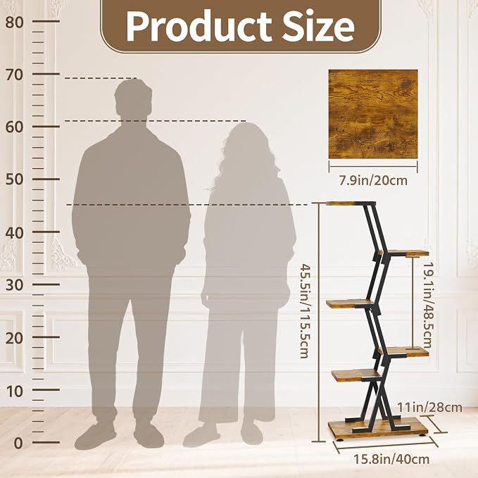 LASZOLA 5 Tier Tall Wood and Metal Plant Stand Indoor - Image 5