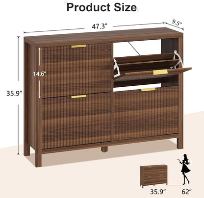 47" Fluted Shoe Cabinet Stoarge - Image 2