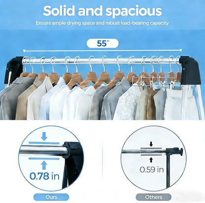 APEXCHASER 55 Inch Clothes Drying Rack Foldable, Stainless Steel Laundry Drying - Image 4