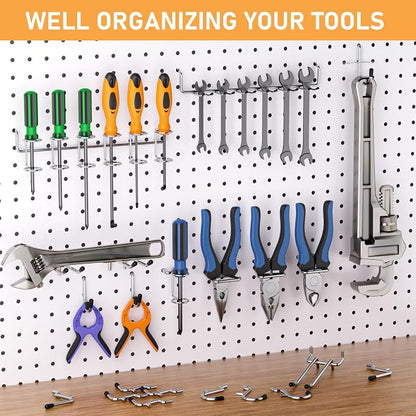 INCLY 176PCS Extra Thick Pegboard Hooks, 1/4" Heavy Duty Metal Peg Board Hooks - Image 7