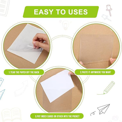 Outus 200 Pack 6.3 x 4.33 Inch Self Adhesive Label Pockets Bulk Plastic Labels - Image 4