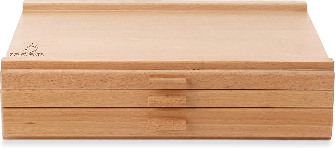 7 Elements 3 Drawer Wooden Artist Storage Supply Box - Image 6