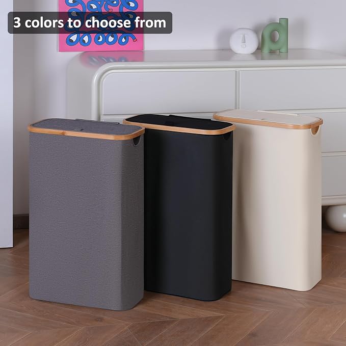 60L Slim Laundry Hamper, Laundry Basket - Image 3