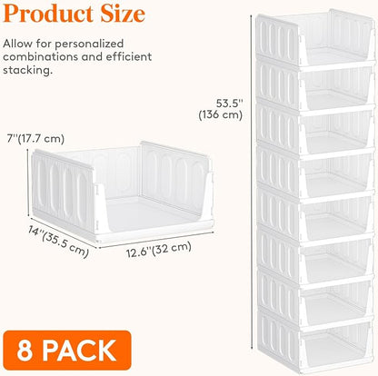Lifewit 8 Pack Stackable Closet Organizers and Storage Basket - Image 2