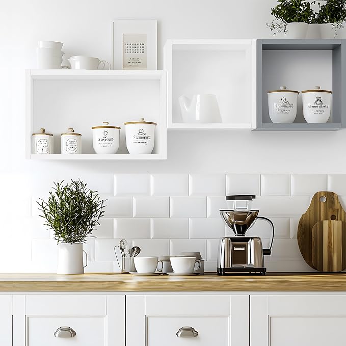 Wall Mount Shelf Set of 3, Floating Cube Shelves - Image 7
