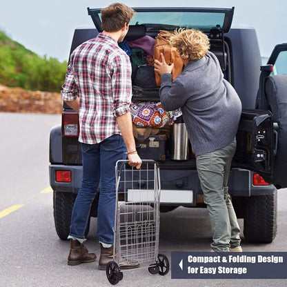 Goplus Jumbo Folding Shopping Cart - Image 6