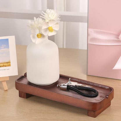 Wood Riser Small Decorative Tray Sink Soap Dish, Vanity Tray Pedestal Stand 8.7 - Image 7