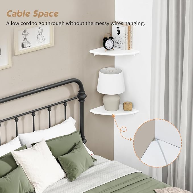 Forbena White Corner Floating Shelves - Image 6