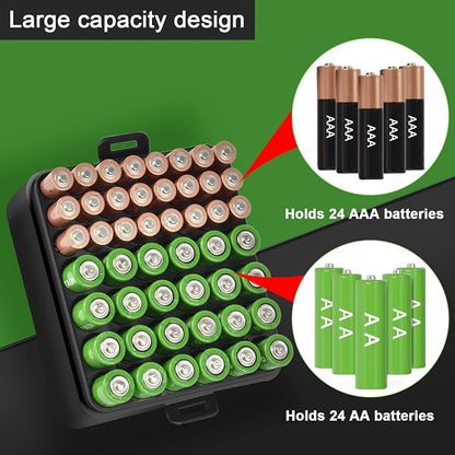 ALCYON Battery Organizer Storage Case, Battery Vault Box Container - Image 3