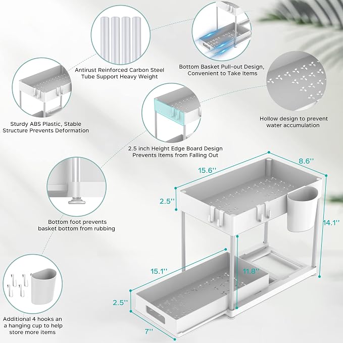 2 Pack Under Sink Organizer - Image 3