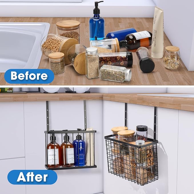 2 Pack Cabinet Door Organizer, Over The Cabinet Door Organizer - Image 5