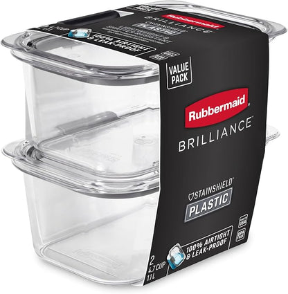 Rubbermaid Brilliance BPA-Free Food Storage Containers, Medium Deep, 4.7 Cup - Image 5