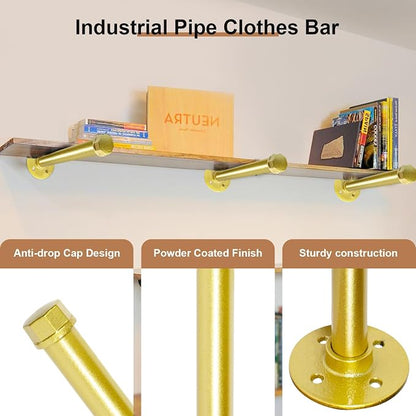 Pintuson 6 Pcs Industrial Pipe Clothes Bar 12 Inch - Image 4