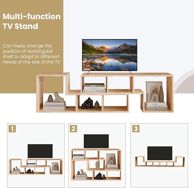 Recaceik Cube Bookshelf 2 Shelf Bookcase L-Shaped TV Console Stand Modern - Image 6