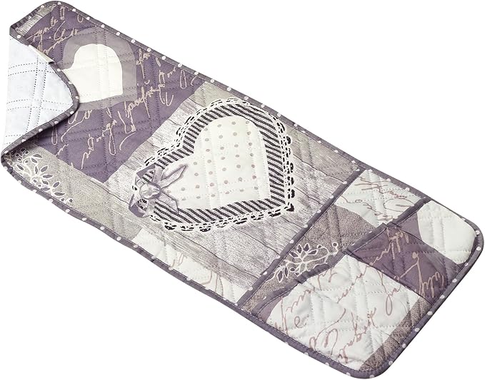Brilliant Sunshine Grey Heart Love Patchwork Couch Armrest 5 Pockets Organizer - Image 6