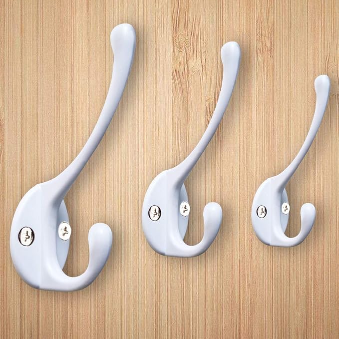 10 Pack Heavy Duty Dual Coat Hooks Wall Mounted - Image 5