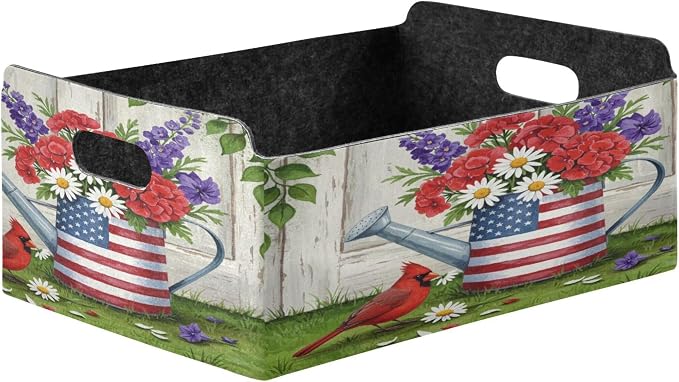 Watering Can with Us Flag Storage Basket by Takiito