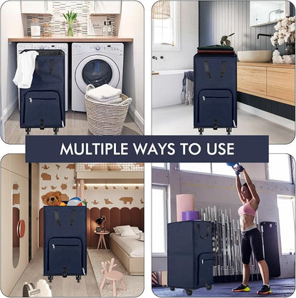 Bukere Large Rolling Laundry Basket, Laundry Hamper - Image 7