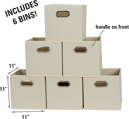 Household Essentials 82-1 Foldable Fabric Storage Bins |Set of 6 Cubby Cubes - Image 3