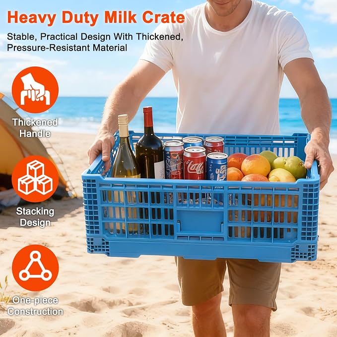 52L Plastic Collapsible Storage Bins - Image 4