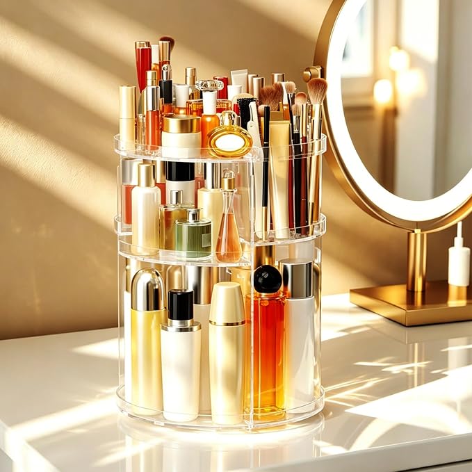 DOZZZ Makeup Organizer 360-Degree Rotating - Image 6