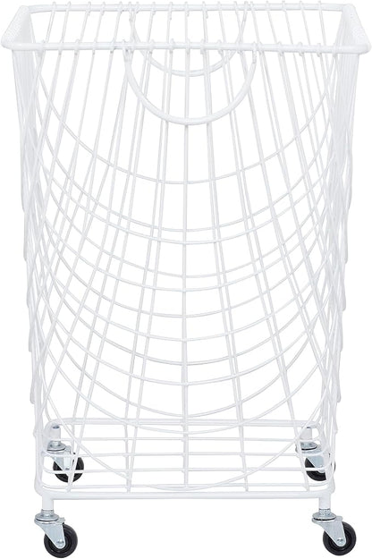 Deco 79 Metal Storage Cart Deep Set Mesh Rolling Laundry Basket - Image 3