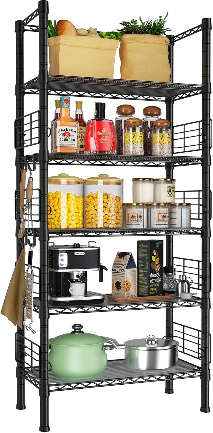 FUTASSI Metal Storage Rack, Storage Organizer Shelves by FUTASSI