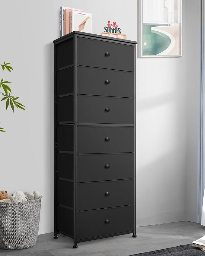 Mifuro Tall Fabric Dresser for Bedroom, Vertical Storage Organizer Tower - Image 2