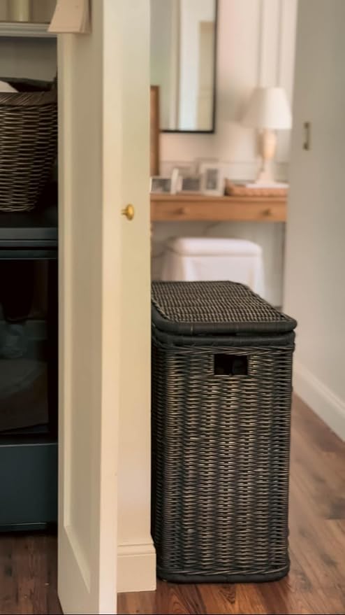 The Basket Lady 3-Compartment Wicker Laundry Sorter Hamper, 30 in L x 15 in W x - Image 7