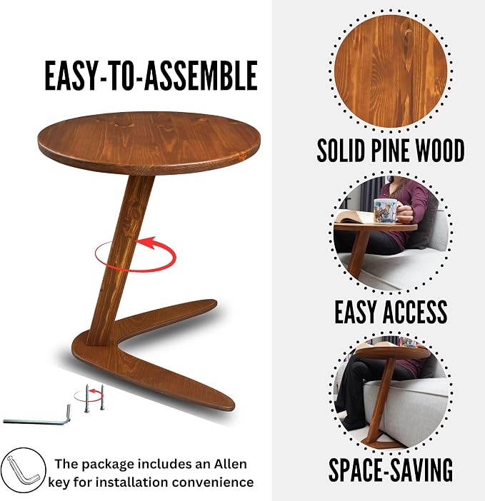 C-Shaped Handmade End Table, Side Table - Image 3