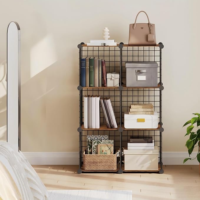 HOOBRO Wire Cube Storage Organizer, 6-Cube Metal Storage Shelves, Modular - Image 4