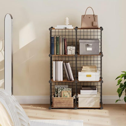 HOOBRO Wire Cube Storage Organizer, 6-Cube Metal Storage Shelves, Modular - Image 4