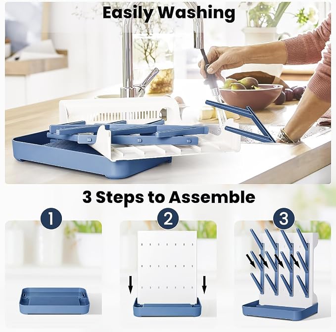 Baby Bottle Drying Rack: Vertical Space Saving Large Bottles Holder - Image 5