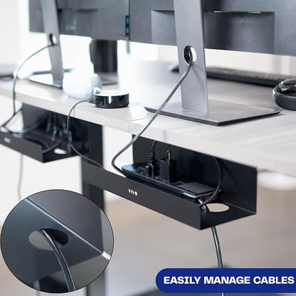 VIVO Under Desk 17 inch Extra Deep Cable Management Trays, Power Strip Holders - Image 6