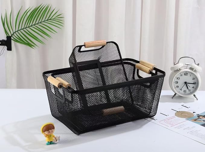 AJIODA Metal Mesh Steel Basket, Medium Wire Storage Organizer Basket - Image 6