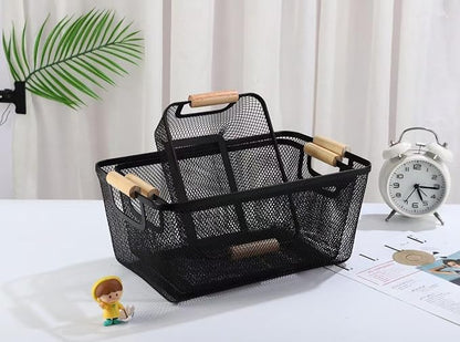 AJIODA Metal Mesh Steel Basket, Medium Wire Storage Organizer Basket - Image 6