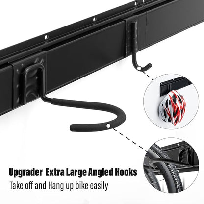 Sinoer Bike Storage Rack 6 Bike Wall Storage Rack and 3 Helmets, Heavy Duty - Image 5