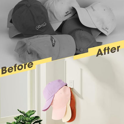 2 Pack White Hat Racks for Baseball Caps, Stainless Steel Hat Organizer for - Image 7