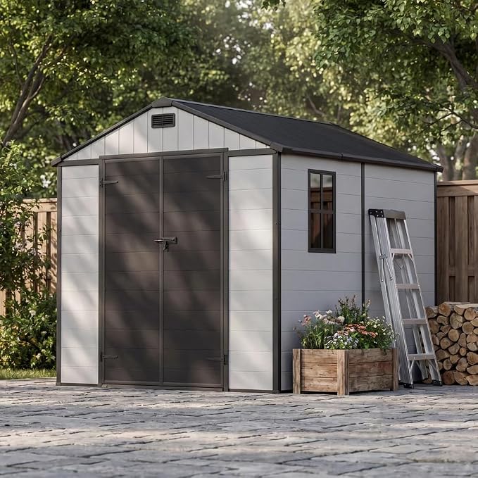 Patiowell 8x8 FT Resin Outdoor Storage Shed by Patiowell
