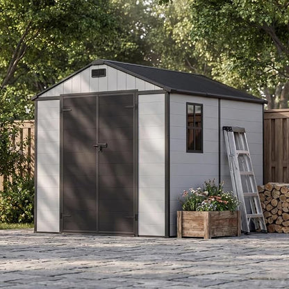 Patiowell 8x8 FT Resin Outdoor Storage Shed by Patiowell