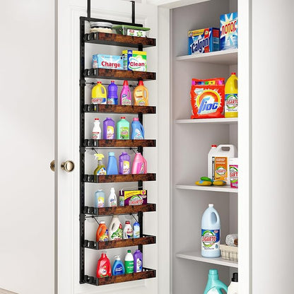 bukfen Over the Door Pantry Organizer, 8-Tier Adjustable Wooden Basket Kitchen - Image 9