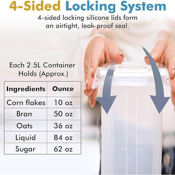 Shazo 2 Pack Small Airtight Cereal Containers Storage - Image 5