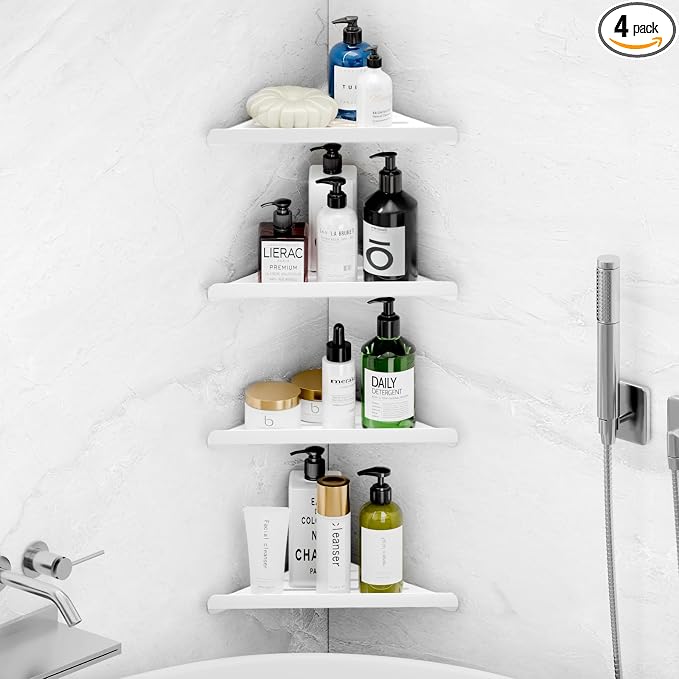 Fikoksol Shower Caddy, 4 Pack Bathroom Corner Shelf, Triangle Shelf Storage by HOMEACCESSORIES