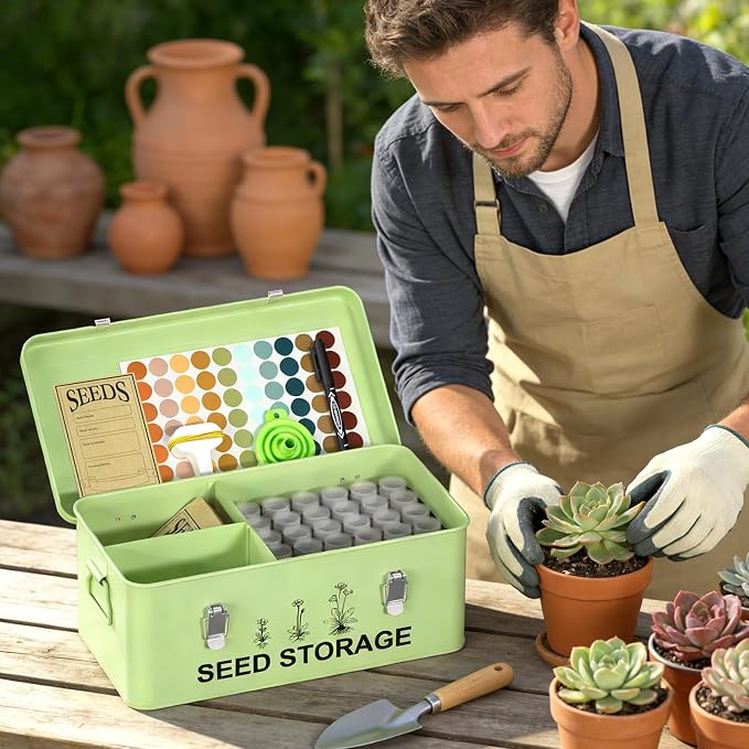 60 Slots Seed Organizer Seed Storage Seed Box 3 Compartments Seeds Organizer - Image 7